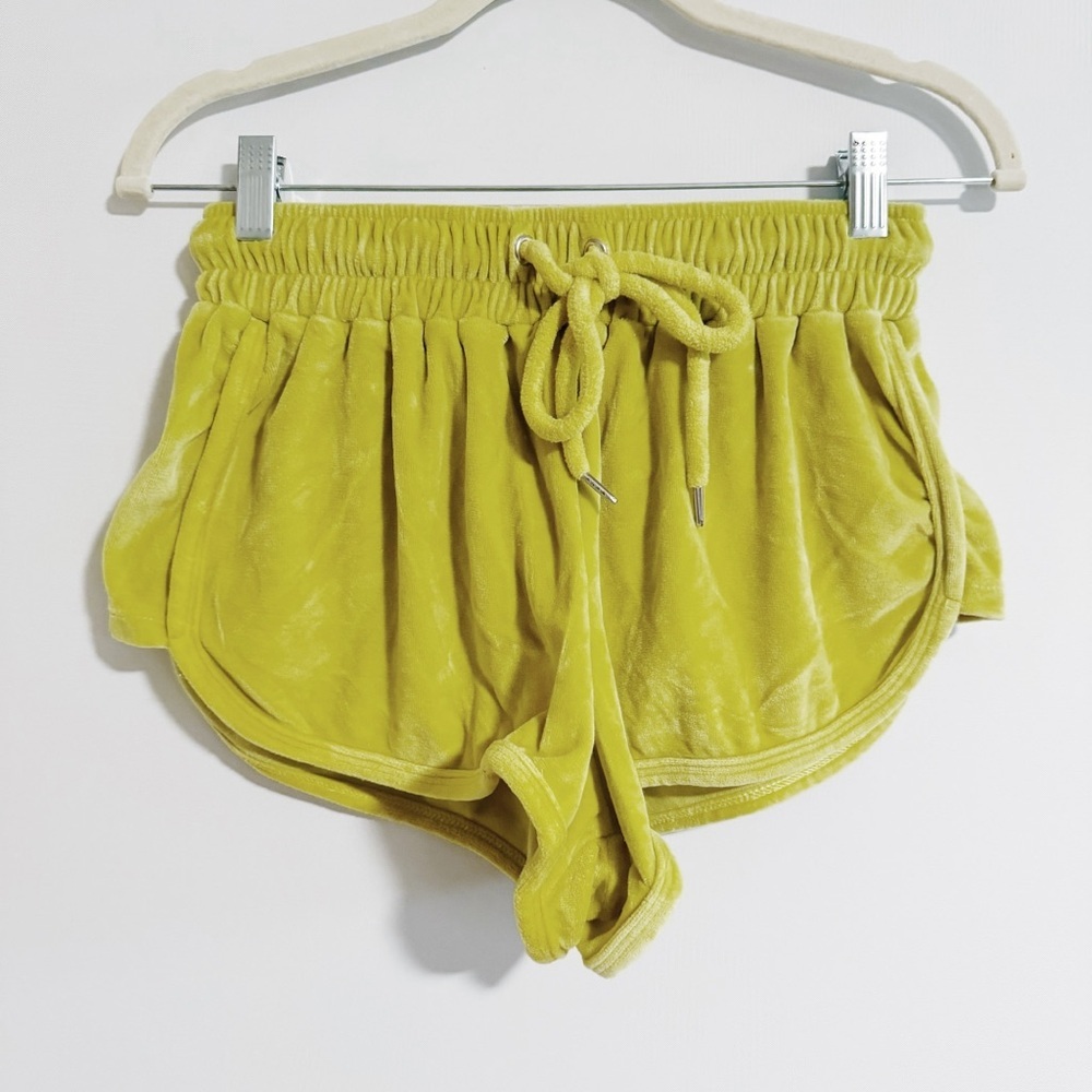 Mikoh - Yellow Velour Drawstring Shorts